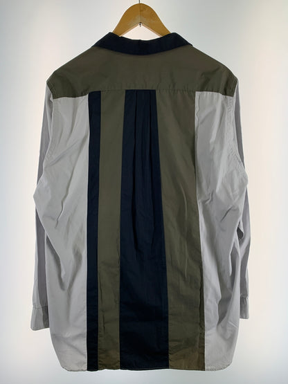 【中古品】【メンズ】 Y'S FOR MEN ワイズフォーメン 98AW OPEN COLLAR SHIRT オープンカラーシャツ 長袖シャツ トップス 140-260509-yn-12-min サイズ：M カラー：ブラック/グレー 万代Net店