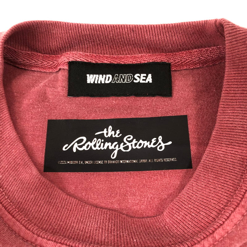 【中古品】【メンズ】  ローリングストーンズ THE ROLLING STONES×WINDANDSEA MICKJAGGER 半袖シャツ トップス 142-240820-rk-3-tei サイズ：S カラー：ピンク 万代Net店