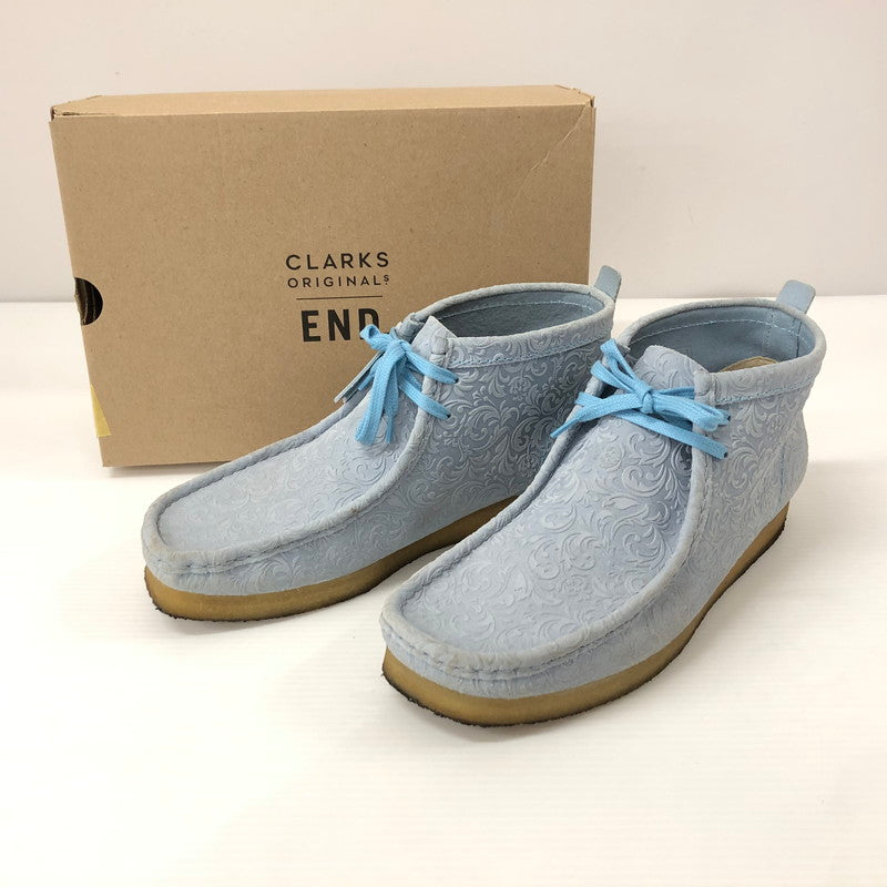 【中古品】【メンズ】  CLARKS ORIGINALS×END. OXFORD FLOWERS WALLABEE BOOT  エンド. × クラークス オリジナルス オックスフォード フラワーズ ワラビー ブーツ 162-240711-si-7-tei サイズ：29cm カラー：ブルー 万代Net店