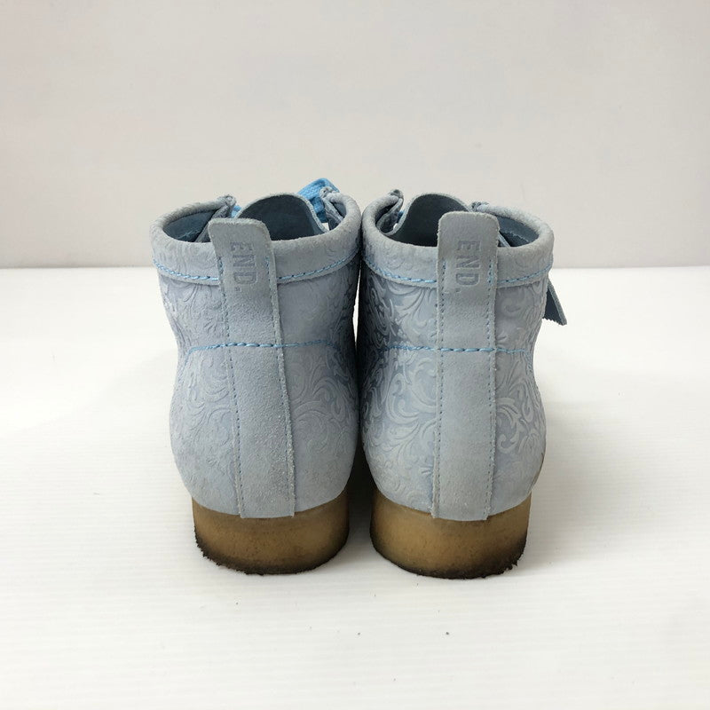 【中古品】【メンズ】  CLARKS ORIGINALS×END. OXFORD FLOWERS WALLABEE BOOT  エンド. × クラークス オリジナルス オックスフォード フラワーズ ワラビー ブーツ 162-240711-si-7-tei サイズ：29cm カラー：ブルー 万代Net店