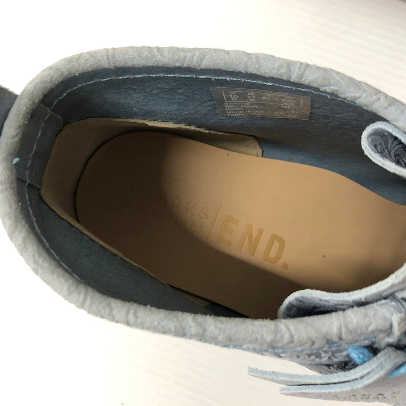 【中古品】【メンズ】  CLARKS ORIGINALS×END. OXFORD FLOWERS WALLABEE BOOT  エンド. × クラークス オリジナルス オックスフォード フラワーズ ワラビー ブーツ 162-240711-si-7-tei サイズ：29cm カラー：ブルー 万代Net店