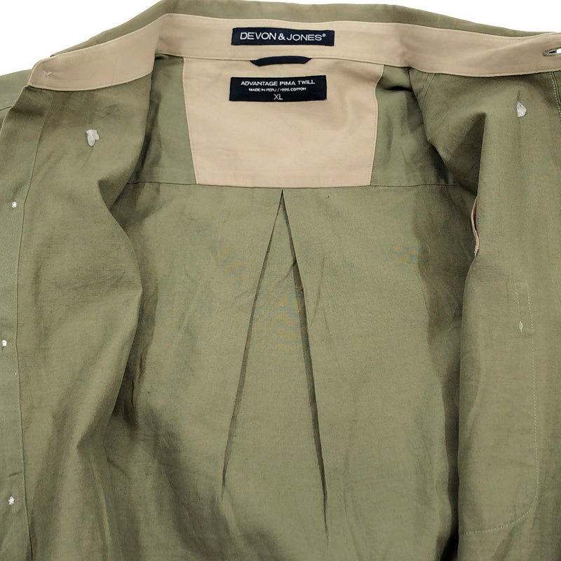 【現状渡し品】【メンズ】 DEVON＆JONES デボンアンドジョーンズ アドバンテージ ピマ ツイル 長袖シャツ カジュアルシャツ トップス 146-260813-hn-03-fur サイズ：XL カラー：オリーブ系 万代Net店