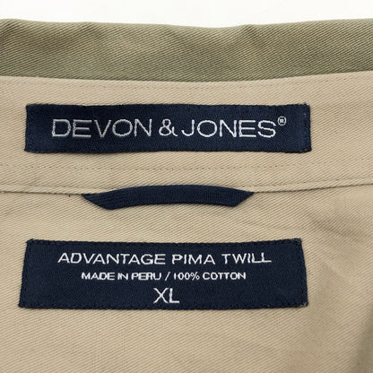 【現状渡し品】【メンズ】 DEVON＆JONES デボンアンドジョーンズ アドバンテージ ピマ ツイル 長袖シャツ カジュアルシャツ トップス 146-260813-hn-03-fur サイズ：XL カラー：オリーブ系 万代Net店