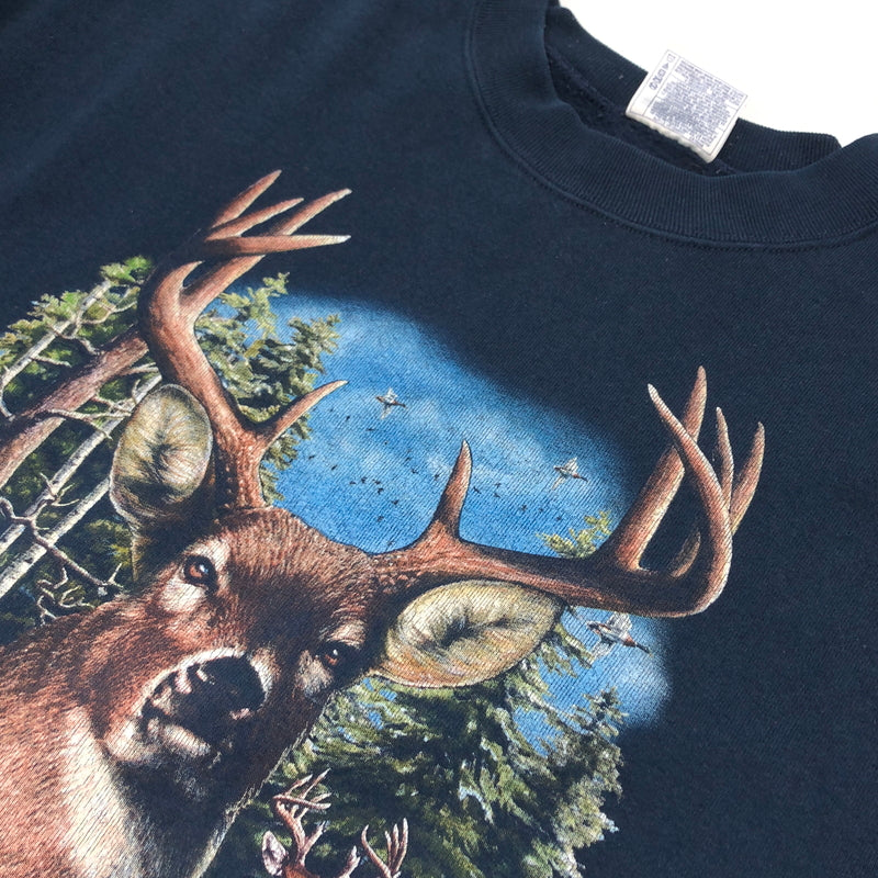 【現状渡し品】【メンズ】 MENBER'S MARK メンバーズ マーク REINDEER PRINT SWEATSHIRT プリント スウェットシャツ トレーナー トップス 146-260813-hn-05-fur サイズ：XXL カラー：ネイビー 万代Net店
