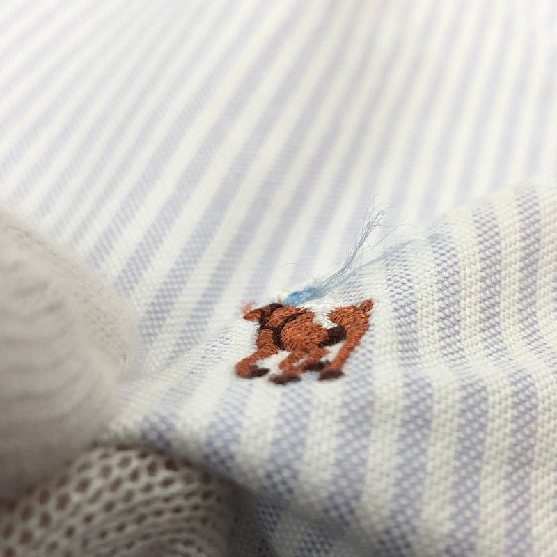 【中古品】【メンズ】 POLO RALPH LAUREN ポロ・ラルフローレン STRIPE L/S SHIRT ストライプ 長袖シャツ カジュアルシャツ トップス 146-260813-hn-11-fur サイズ：L カラー：パープル/ホワイト 万代Net店