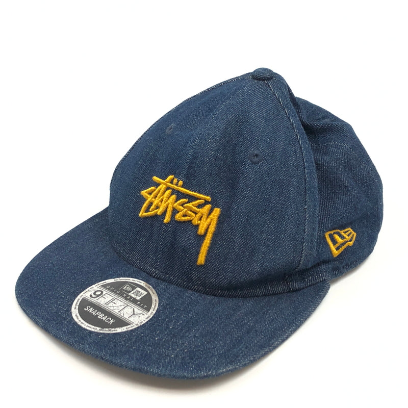 【中古品】【メンズ/レディース】 STUSSY ステューシー × NEWERA ニューエラ 9FIFTY DENIM BB CAP ロゴ刺繡 デニム ベースボールキャップ 帽子 185-260815-hn-04-fur サイズ：ONE SIZE カラー：インディゴ 万代Net店