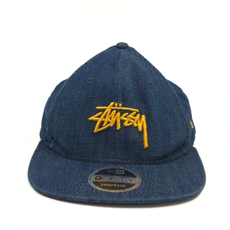【中古品】【メンズ/レディース】 STUSSY ステューシー × NEWERA ニューエラ 9FIFTY DENIM BB CAP ロゴ刺繡 デニム ベースボールキャップ 帽子 185-260815-hn-04-fur サイズ：ONE SIZE カラー：インディゴ 万代Net店