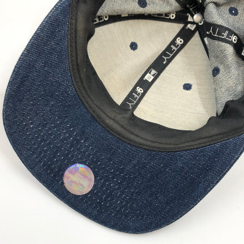 【中古品】【メンズ/レディース】 STUSSY ステューシー × NEWERA ニューエラ 9FIFTY DENIM BB CAP ロゴ刺繡 デニム ベースボールキャップ 帽子 185-260815-hn-04-fur サイズ：ONE SIZE カラー：インディゴ 万代Net店