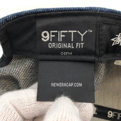 【中古品】【メンズ/レディース】 STUSSY ステューシー × NEWERA ニューエラ 9FIFTY DENIM BB CAP ロゴ刺繡 デニム ベースボールキャップ 帽子 185-260815-hn-04-fur サイズ：ONE SIZE カラー：インディゴ 万代Net店