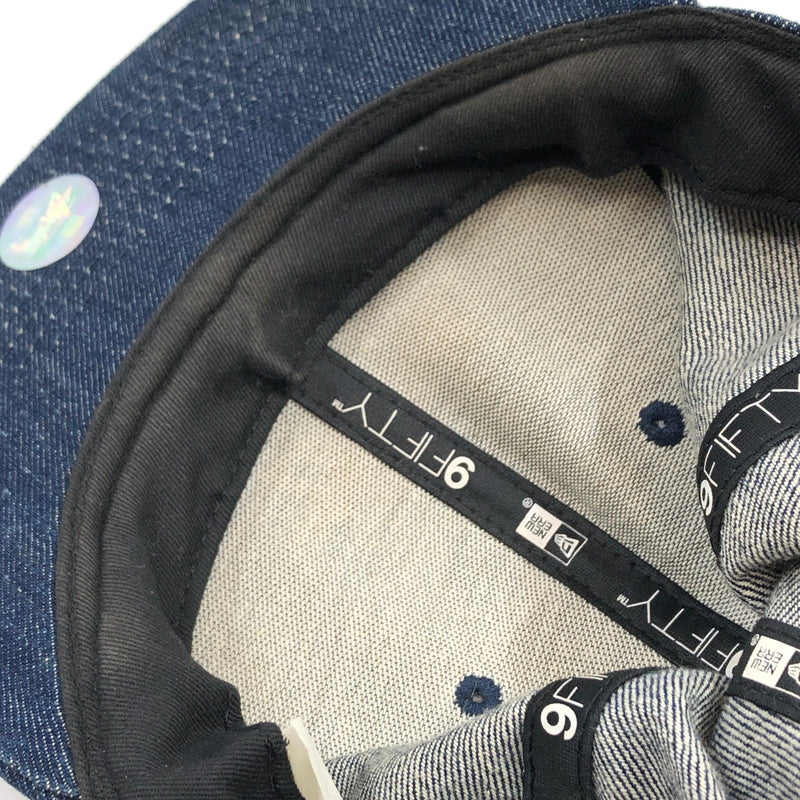 【中古品】【メンズ/レディース】 STUSSY ステューシー × NEWERA ニューエラ 9FIFTY DENIM BB CAP ロゴ刺繡 デニム ベースボールキャップ 帽子 185-260815-hn-04-fur サイズ：ONE SIZE カラー：インディゴ 万代Net店