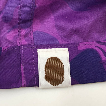 【中古品】【メンズ】 A BATHING APE アベイシングエイプ FIRE CAMO HALF PANTS ファイヤーカモ ハーフパンツ ボトムス 153-260815-hn-05-fur サイズ：M カラー：パープル/カモフラージュ 万代Net店