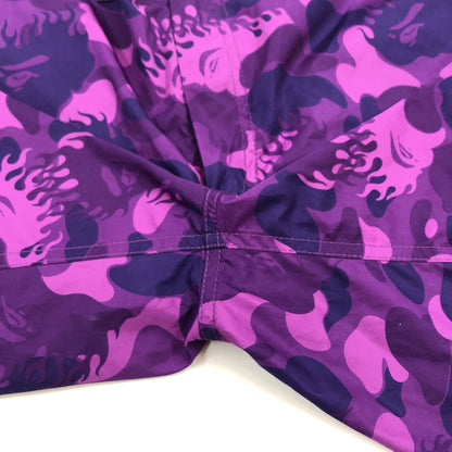 【中古品】【メンズ】 A BATHING APE アベイシングエイプ FIRE CAMO HALF PANTS ファイヤーカモ ハーフパンツ ボトムス 153-260815-hn-05-fur サイズ：M カラー：パープル/カモフラージュ 万代Net店