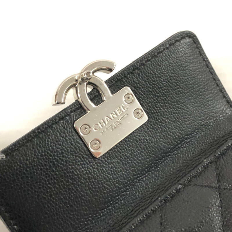 【中古品】【レディース】 CHANEL シャネル AP1175 ダブルココクリップ 三つ折り財布 グレインドカーフスキン マトラッセ ウォレット 財布 181-231130-ma-15-tei カラー：ブラック 万代Net店