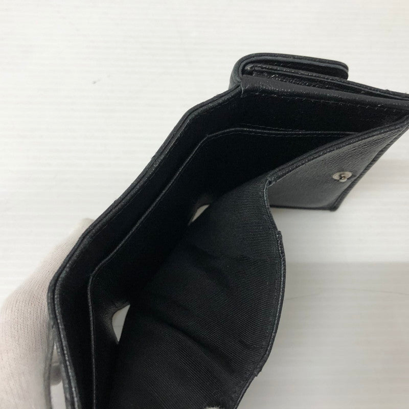 【中古品】【レディース】 CHANEL シャネル AP1175 ダブルココクリップ 三つ折り財布 グレインドカーフスキン マトラッセ ウォレット 財布 181-231130-ma-15-tei カラー：ブラック 万代Net店