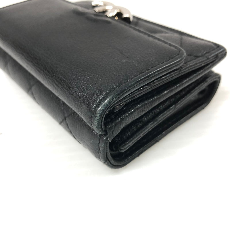 【中古品】【レディース】 CHANEL シャネル AP1175 ダブルココクリップ 三つ折り財布 グレインドカーフスキン マトラッセ ウォレット 財布 181-231130-ma-15-tei カラー：ブラック 万代Net店