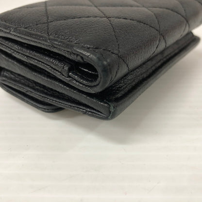【中古品】【レディース】 CHANEL シャネル AP1175 ダブルココクリップ 三つ折り財布 グレインドカーフスキン マトラッセ ウォレット 財布 181-231130-ma-15-tei カラー：ブラック 万代Net店