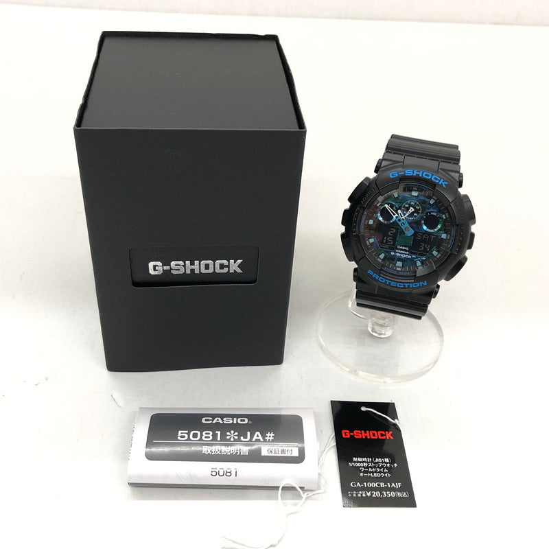 【中古美品】【メンズ】 G-SHOCK ジーショック GA-100CB-1AJF アナデジ クォーツ腕時計 196-250215-hn-03-fur カラー：ブラック/ブルー 万代Net店