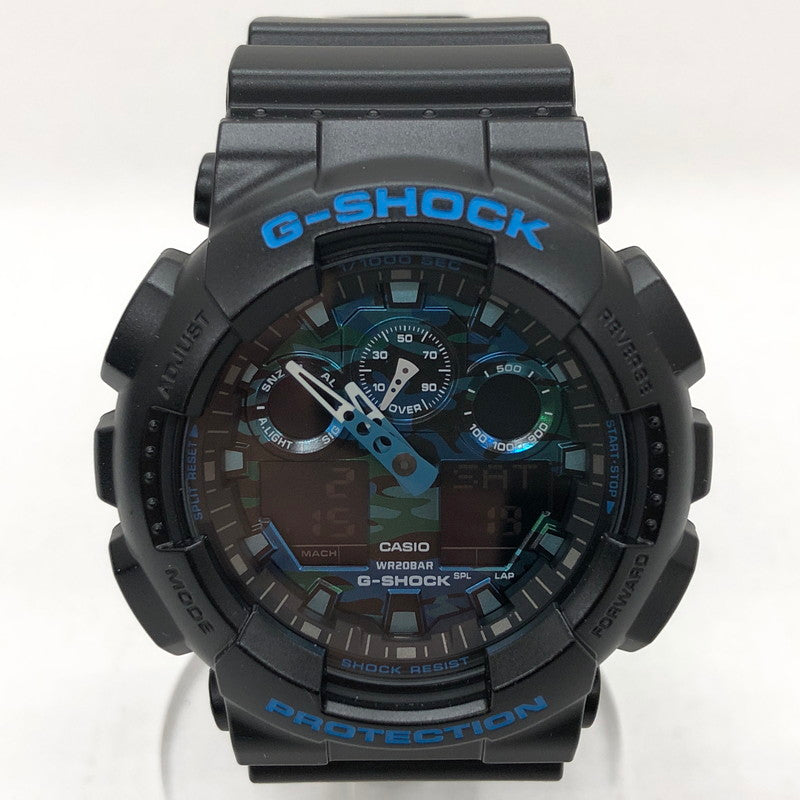 【中古美品】【メンズ】 G-SHOCK ジーショック GA-100CB-1AJF アナデジ クォーツ腕時計 196-250215-hn-03-fur カラー：ブラック/ブルー 万代Net店