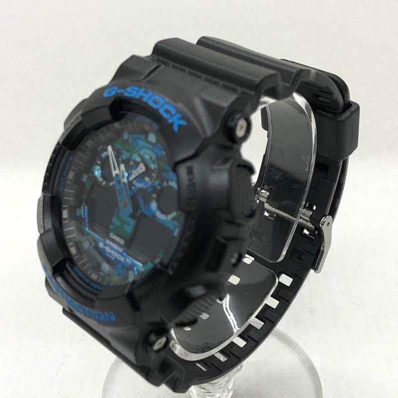 【中古美品】【メンズ】 G-SHOCK ジーショック GA-100CB-1AJF アナデジ クォーツ腕時計 196-250215-hn-03-fur カラー：ブラック/ブルー 万代Net店