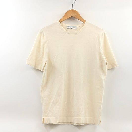 【中古品】【メンズ】 GRAN SASSO グランサッソ S/S COTTON KNIT 半袖 コットンニット トップス 141-260816-hn-03-fur サイズ：46 カラー：ホワイト 万代Net店