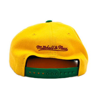 【中古品】【メンズ/レディース】 MITCHELL＆NESS ミッチェルアンドネス スナップバックキャップ 帽子 185-250927-hn-04-fur サイズ：表記なし カラー：イエロー/グリーン 万代Net店