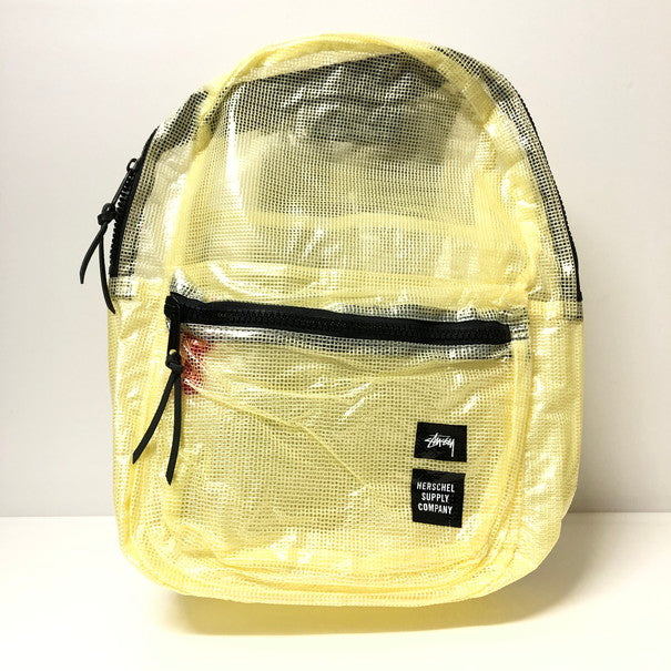 【中古品】【メンズ】 STUSSY ステューシー STUSSY リュック Herschel Clear Yellow Tarpaulin Lawson コラボ(STUSSY×Herschel backpack バックパック Daypack デイパック Bag バッグ ハーシェル  188-250112-SU-31-tomh 万代Net店