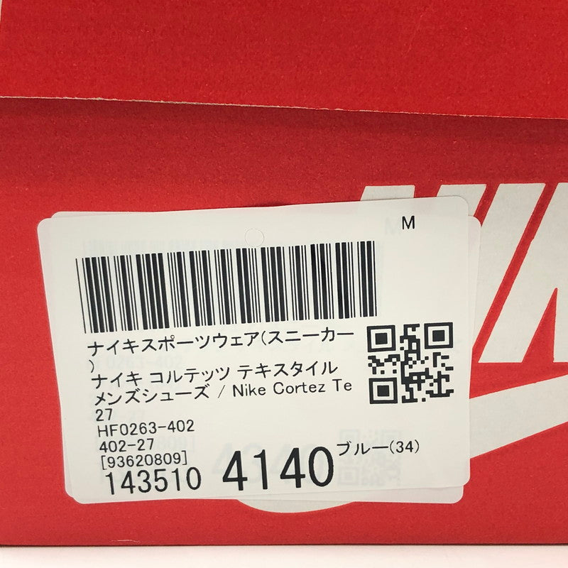 【中古美品】【メンズ】 NIKE ナイキ CORTEZ TXT HF0263-402 コルテッツ テキスタイル スニーカー シューズ 靴 160-251220-hn-04-fur サイズ：27.0cm US 9 カラー：ブルー/イエロー系 万代Net店