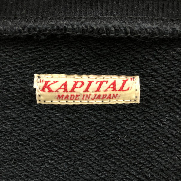 【中古品】【メンズ】 KAPITAL キャピタル KAPITAL キャピタル エルボパッチスウェット PEK-1426 (fuz) 140-250116-SU-01-tom サイズ：SIZE:4 カラー：BLACK 万代Net店