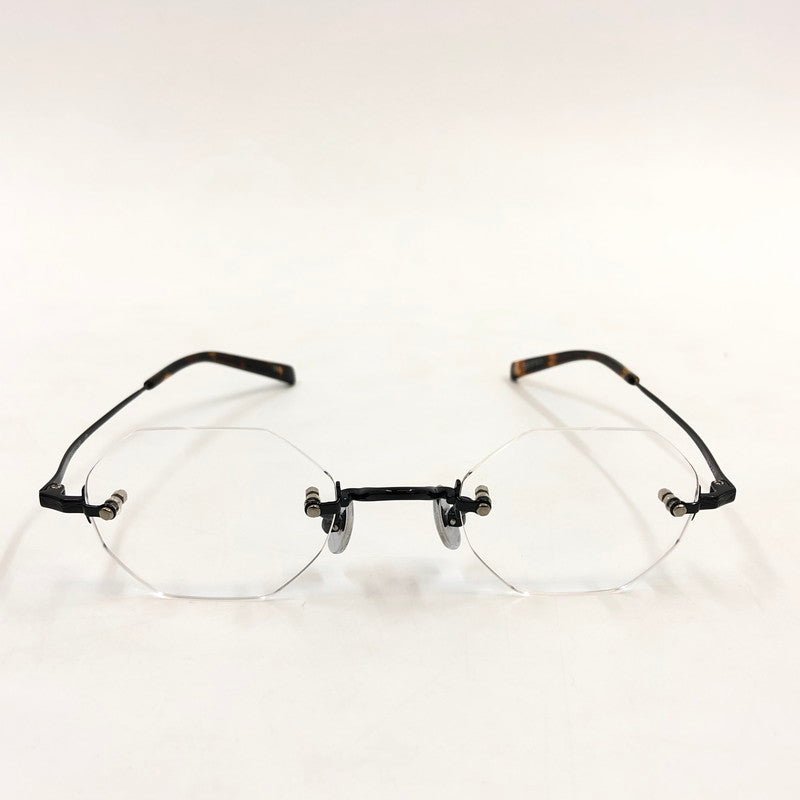 【中古品】【メンズ/レディース】 Less than human レスザンヒューマン 1zu3キ8ka 大正ロマン リムレス 眼鏡 サングラス アイウェア 203-260307-hn-03-fur サイズ：46ロ23 140 カラー：ブラック 万代Net店