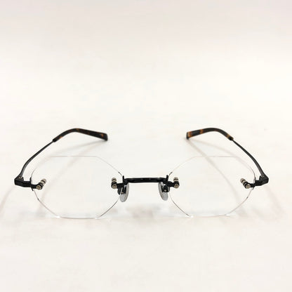 【中古品】【メンズ/レディース】 Less than human レスザンヒューマン 1zu3キ8ka 大正ロマン リムレス 眼鏡 サングラス アイウェア 203-260307-hn-03-fur サイズ：46ロ23 140 カラー：ブラック 万代Net店