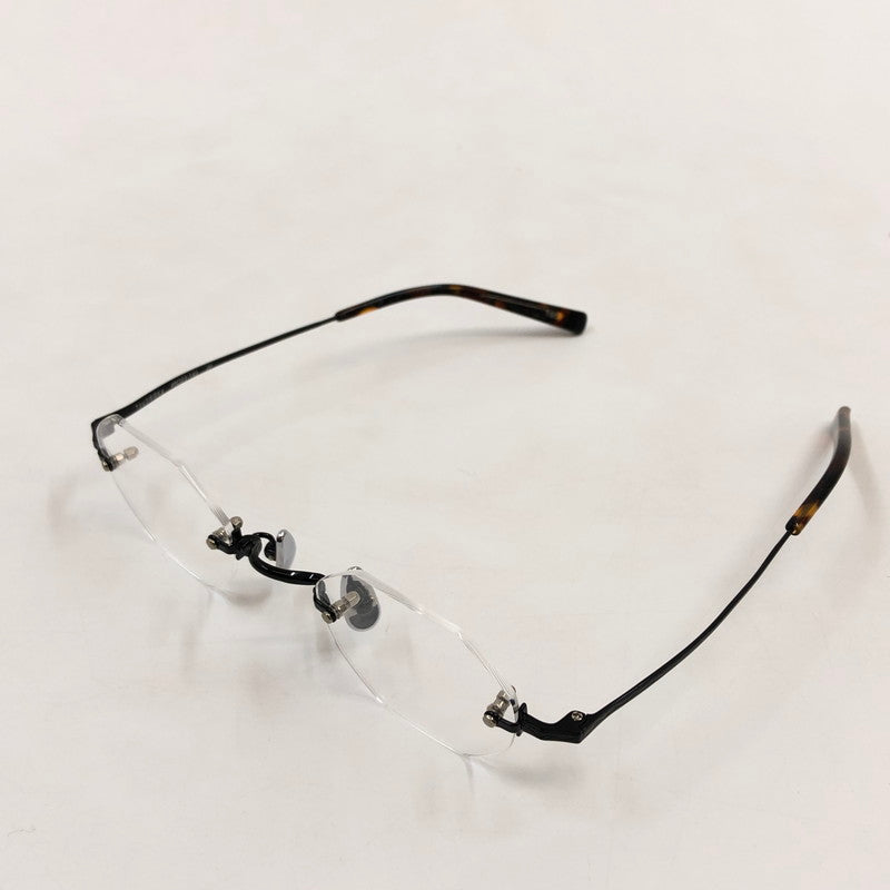 【中古品】【メンズ/レディース】 Less than human レスザンヒューマン 1zu3キ8ka 大正ロマン リムレス 眼鏡 サングラス アイウェア 203-260307-hn-03-fur サイズ：46ロ23 140 カラー：ブラック 万代Net店