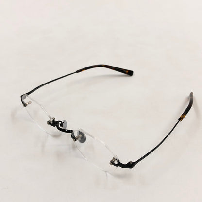 【中古品】【メンズ/レディース】 Less than human レスザンヒューマン 1zu3キ8ka 大正ロマン リムレス 眼鏡 サングラス アイウェア 203-260307-hn-03-fur サイズ：46ロ23 140 カラー：ブラック 万代Net店
