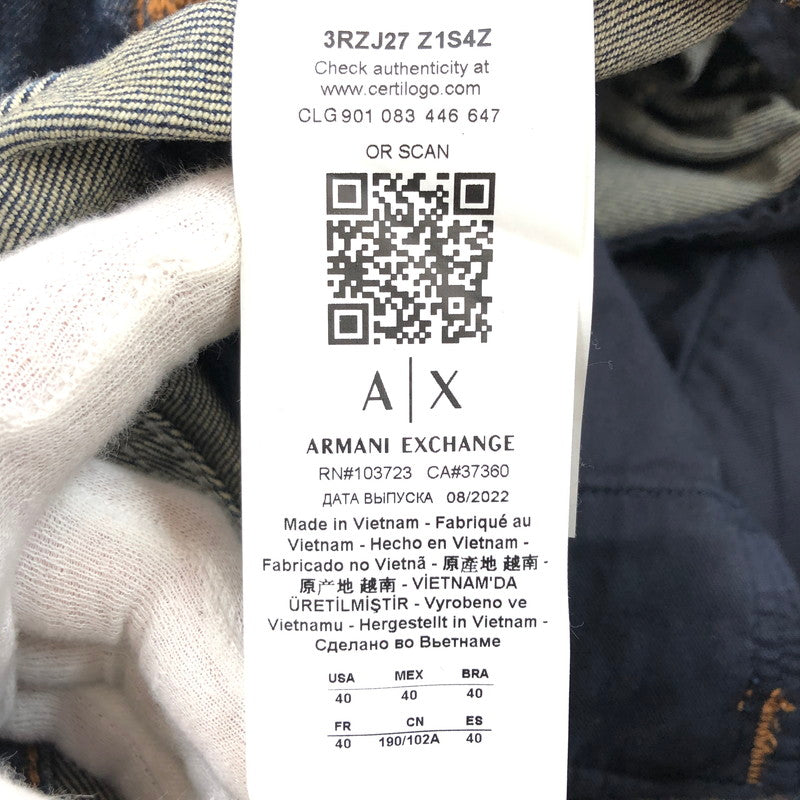 【中古品】【メンズ】 ARMANI EXCHANGE アルマーニエクスチェンジ バイカージーンズ デニムパンツ ボトムス 152-251221-hn-04-fur サイズ：40 カラー：インディゴ系 万代Net店