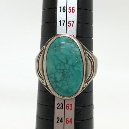 【中古品】【メンズ】 Antique Navajo Fox Turquoise Men's Ring c.1940～ ターコイズ ストーン リング 指輪 シルバー アクセサリー 191-241023-rs-04-fur カラー：ターコイズブルー/シルバー 万代Net店