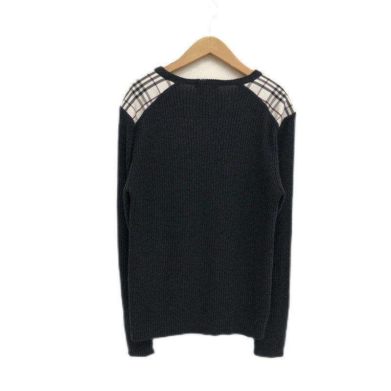 【中古品】【メンズ】 BURBERRY BLACK LABEL バーバリーブラックレーベル セーター ニット 長袖 トップス 141-250626-hn-05-fur サイズ：3 カラー：ブラック 万代Net店