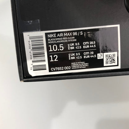 【未使用品】Supreme シュプリーム SUPREME × NIKE CV7652-002 AIR MAX 96 BLACK SPEED RED CLEAR 160-251201-SY-01-iwa サイズ：28.5 万代Net店