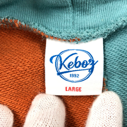 【中古品】【メンズ】 KEBOZ ケボズ BALL SWEAT HOODIE ボール スウェット フーディ パーカー トップス 142-260819-hn-07-fur サイズ：L カラー：ホライゾンブルー/ブリックオレンジ 万代Net店