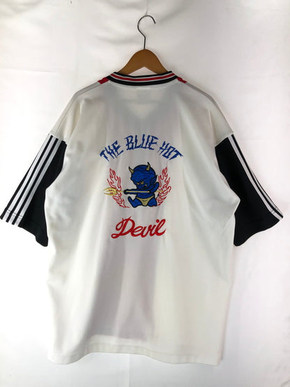 【中古品】 DOGTOWN ドッグタウン HOCKEY SHIRT デビル刺繍 ホッケーシャツ 半袖トップス 142-240813-na-3-tag サイズ：F カラー：ホワイト 万代Net店