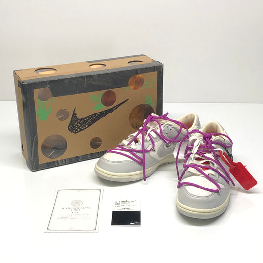 【中古品】【メンズ】 NIKE ナイキ × Off-White オフホワイト 別注 コラボ DUNK LOW 1 OF 50 SNEAKERS DM1602-101 ダンク ロー ワン オブ フィフティ スニーカー 靴 160-260821-SH-29-hon サイズ：27cm カラー：ホワイトグレー 万代Net店