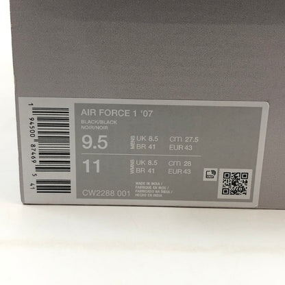 【中古品】【メンズ】 NIKE ナイキ AIR FORCE １ LOW ’07 CW2288-001 エアフォース1 ロー '07 スニーカー シューズ 靴 160-260820-hn-02-fur サイズ：27.5cm US9.5 カラー：ブラック 万代Net店