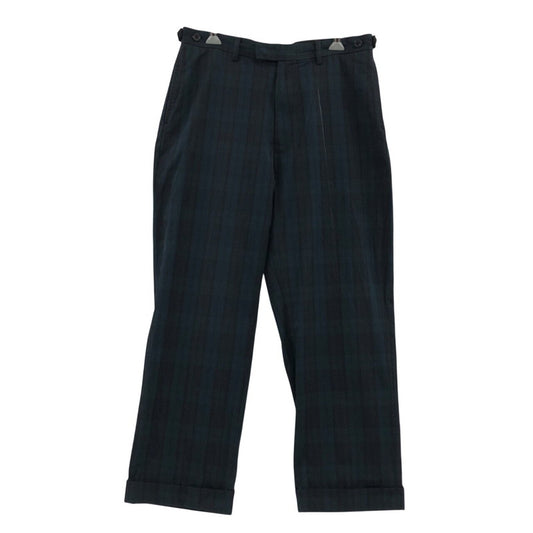 【現状渡し品】【メンズ】 BEAMS PLUS ビームスプラス シンチバック チェックパンツ ボトムス 158-260309-hn-04-fur サイズ：M カラー：ネイビー/グリーン系 万代Net店