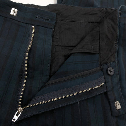 【現状渡し品】【メンズ】 BEAMS PLUS ビームスプラス シンチバック チェックパンツ ボトムス 158-260309-hn-04-fur サイズ：M カラー：ネイビー/グリーン系 万代Net店