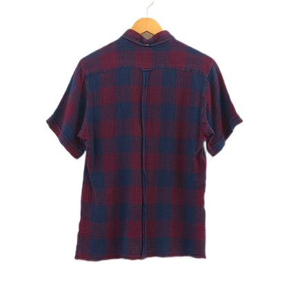【ジャンク品】【メンズ】 GOWEST ゴーウエスト チェックシャツ カジュアルシャツ 半袖 トップス 145-251102-hn-09-fur サイズ：1 カラー：レッド/ネイビー系 万代Net店