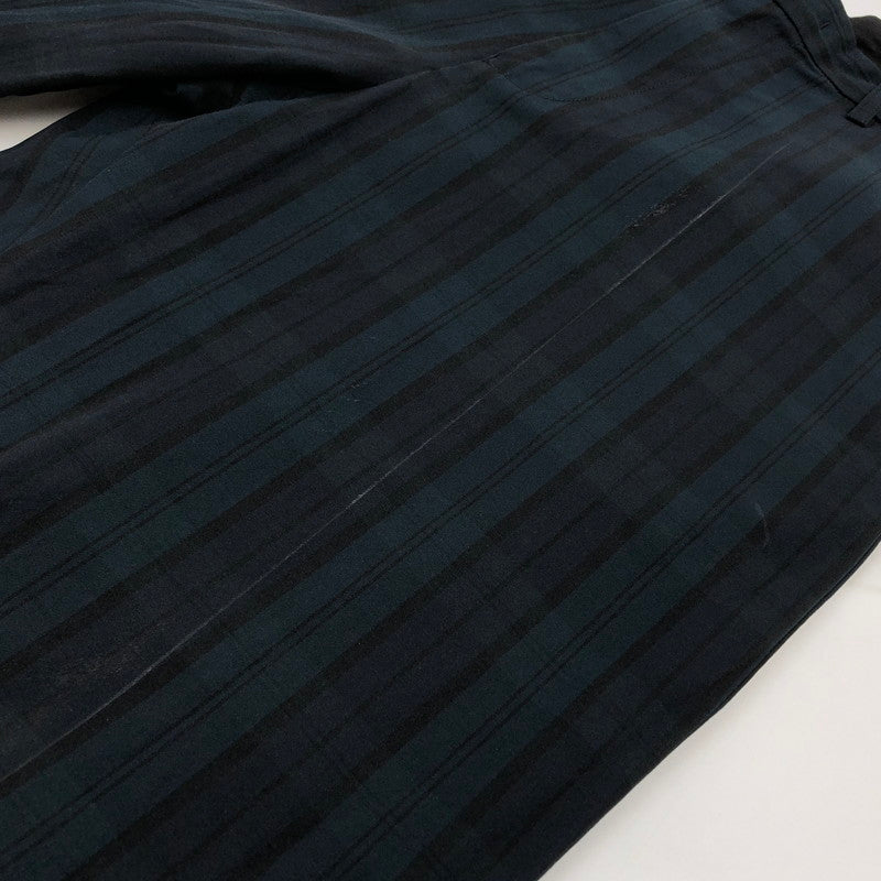 【現状渡し品】【メンズ】 BEAMS PLUS ビームスプラス シンチバック チェックパンツ ボトムス 158-260309-hn-04-fur サイズ：M カラー：ネイビー/グリーン系 万代Net店