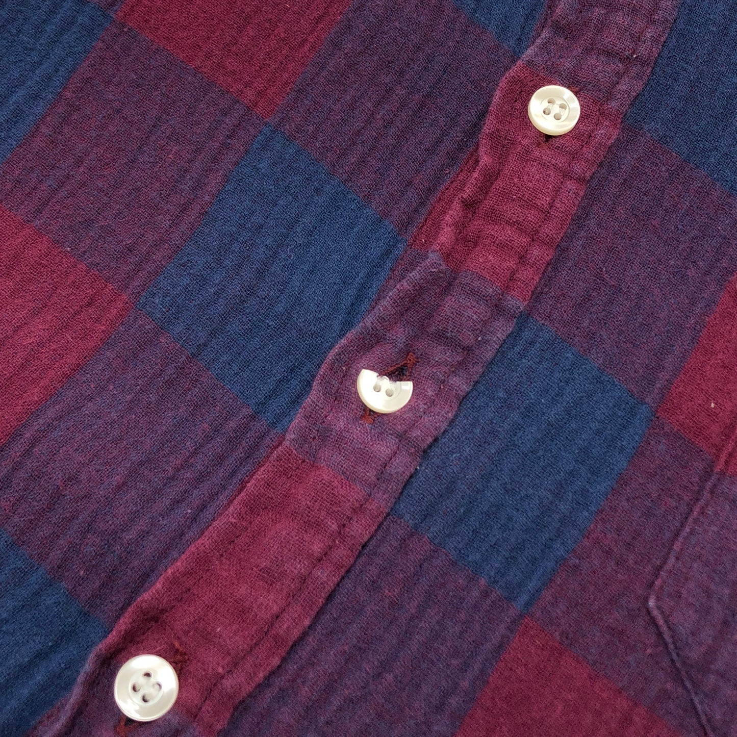 【ジャンク品】【メンズ】 GOWEST ゴーウエスト チェックシャツ カジュアルシャツ 半袖 トップス 145-251102-hn-09-fur サイズ：1 カラー：レッド/ネイビー系 万代Net店