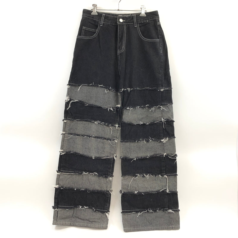 【中古品】【メンズ】 異本 ANOSELF イホン アノセルフ PATCHWORK PANTS パッチワーク デニムパンツ ボトムス 158-260820-hn-05-fur サイズ：L カラー：ブラック 万代Net店