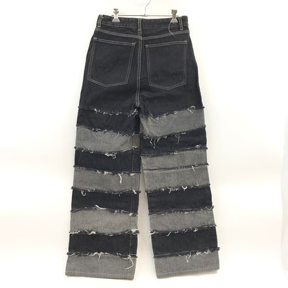 【中古品】【メンズ】 異本 ANOSELF イホン アノセルフ PATCHWORK PANTS パッチワーク デニムパンツ ボトムス 158-260820-hn-05-fur サイズ：L カラー：ブラック 万代Net店