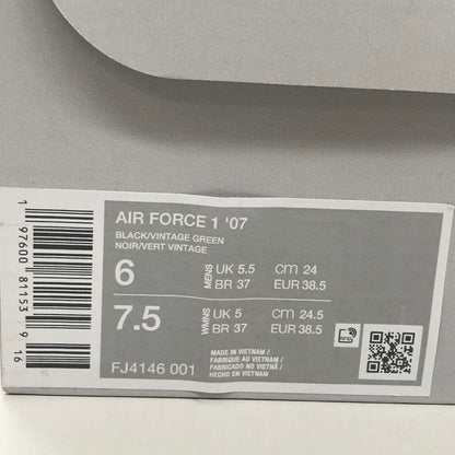 【中古品】【レディース】 NIKE ナイキ AIR FORCE 1 '07 FJ4146-001 エア フォース 1 '07 スニーカー シューズ 靴 160-250224-hn-04-fur サイズ：24.0cm US 6 カラー：ブラック/ヴィンテージグリーン 万代Net店