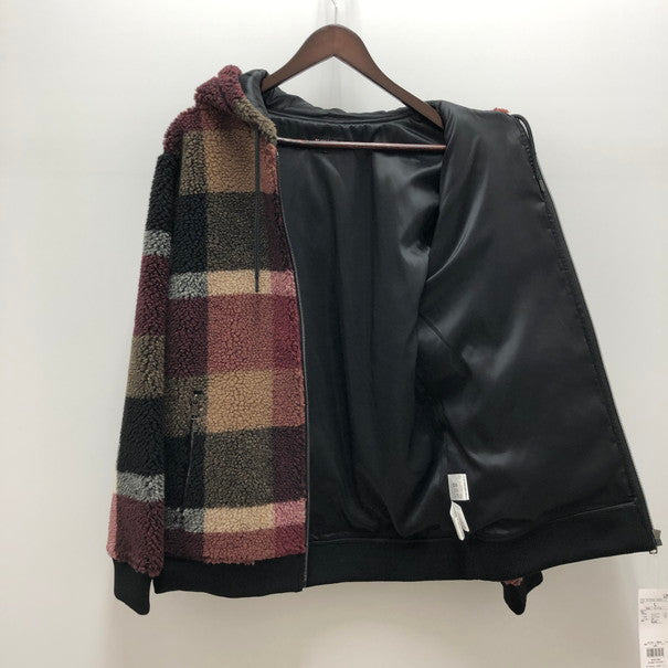 【中古品】【メンズ】 BURBERRY BLACK LABEL バーバリーブラックレーベル BLACK LABEL CRESTBRIDGE ボアパーカー 141-250126-SU-07-tomh サイズ：L カラー：チェック柄 万代Net店