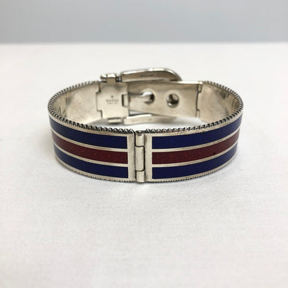 【中古品】【メンズ/レディース】 GUCCI グッチ ベルト装飾バングル  182-231116-182-231116-hs-2-tom-tom カラー：レッド ブルー シルバー 万代Net店